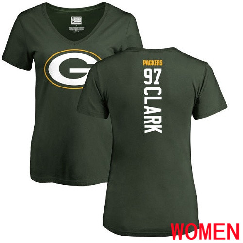 Green Bay Packers Green Women #97 Clark Kenny Backer Nike NFL T Shirt